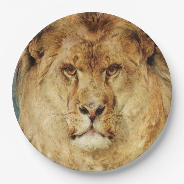 Prato De Papel Cabeça de Leão (por Heywood Hardy) (Frente)