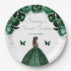 Prato De Papel Cabelo Castanho Escuro Verde Escuro Princesa Doce