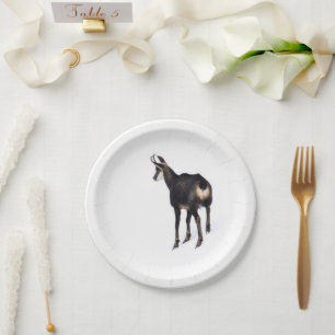 Prato De Papel Cabra de montanha de Chamois alpina minimalista na