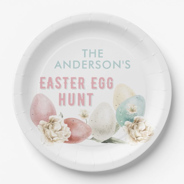 Prato De Papel Caça aos Ovos de Páscoa (Frente)