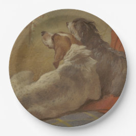Prato De Papel Caça e Collie (Dois Cães)