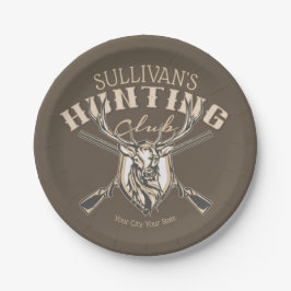 Prato De Papel Caçador Personalizado Caça-Rifes de Troféus de Vea