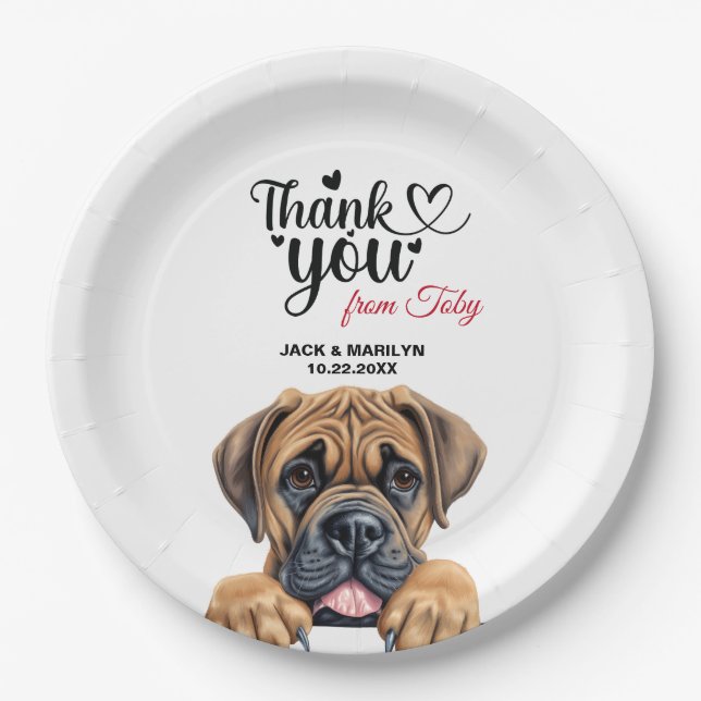 Prato De Papel Cachorro Boerboel (Frente)