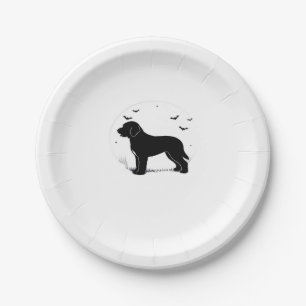 Prato De Papel Cachorro Cachorro � Silhueta Lua Halloween De Gran