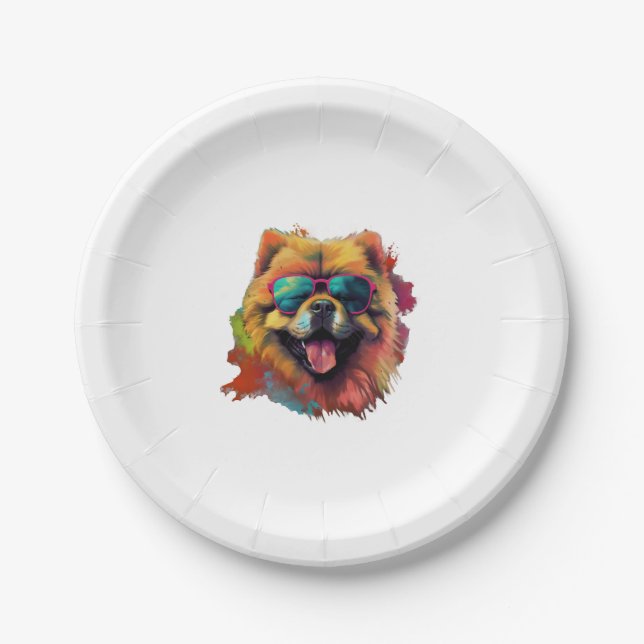 Prato De Papel Cachorro Chinês Cachorro Chow Raça para Chow Chow  (Frente)