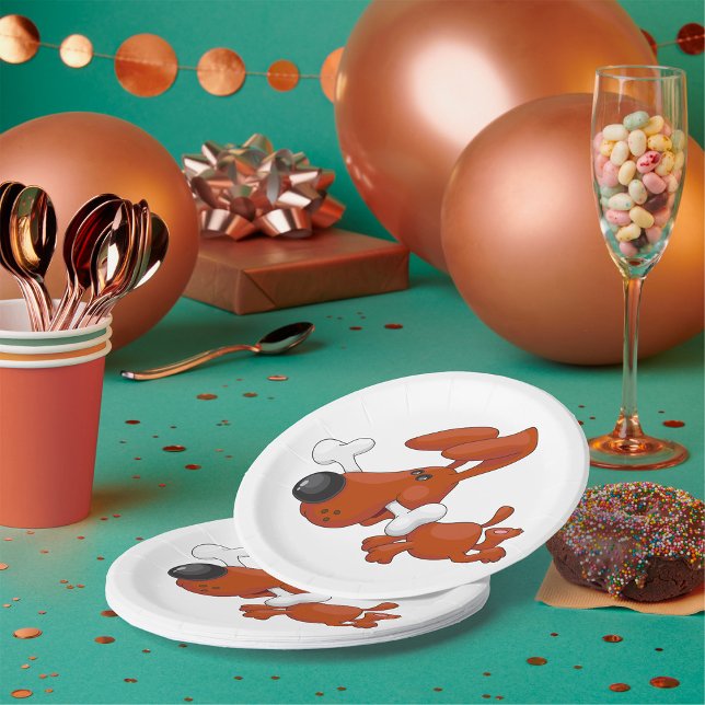 Prato De Papel Cachorro Com Cachorro Castanho-Osso (Criador carregado)
