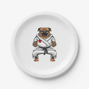 Prato De Papel Cachorro Conhece Karate