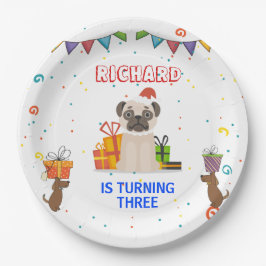 Prato De Papel Cachorro Corajoso Puppy Pensou na Festa de anivers