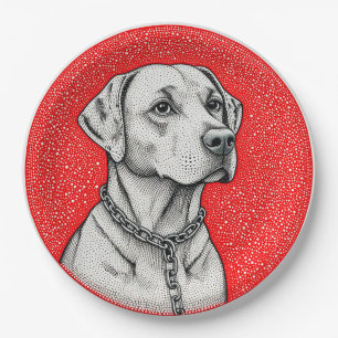 Prato De Papel Cachorro Labrador círculo decorativo interno
