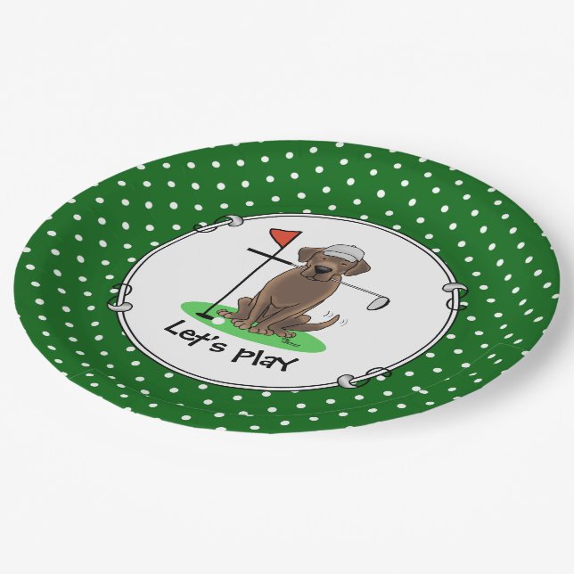 Prato De Papel Cachorro Labrador de Chocolate Golf - Cachorro de  (Inclinado)