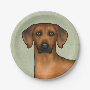 Prato De Papel Cachorro Leão Africano Rhodesian Ridgeback Cabeça