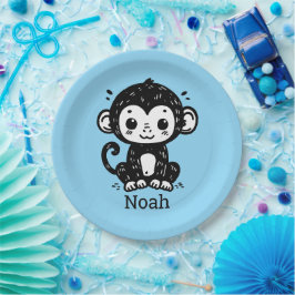 Prato De Papel Cachorro-Macaco-Bebê - Arte de Enfermeiro Kawaii