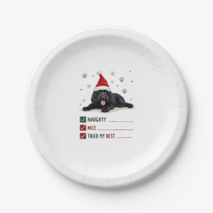 Prato De Papel Cachorro Newfoundland Fofo Natal Travesso Bonzinho