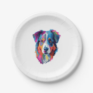 Prato De Papel Cachorro Pastor Australiano Colorido 3