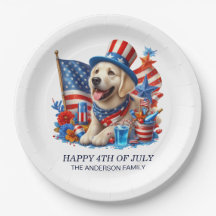 Cachorro Patriótico Chapéu Vermelho Branco Azul Gr