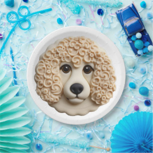 Prato De Papel Cachorro Poodle 3D Inspirado