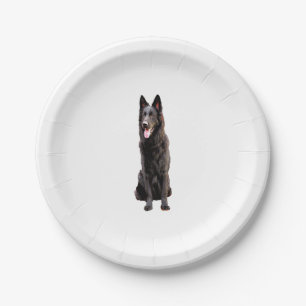 Prato De Papel Cachorro Preto german shepherd