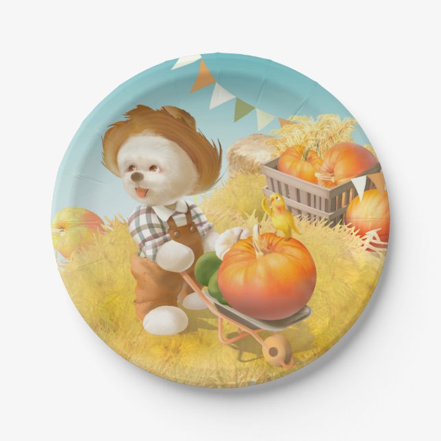 Prato De Papel Cachorro-quente com abóbora (Frente)