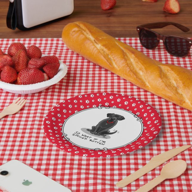 Prato De Papel Cachorro varejista preto podre (Piquenique)