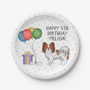 Prato De Papel Cachorro Vermelho E Branco - Aniversário