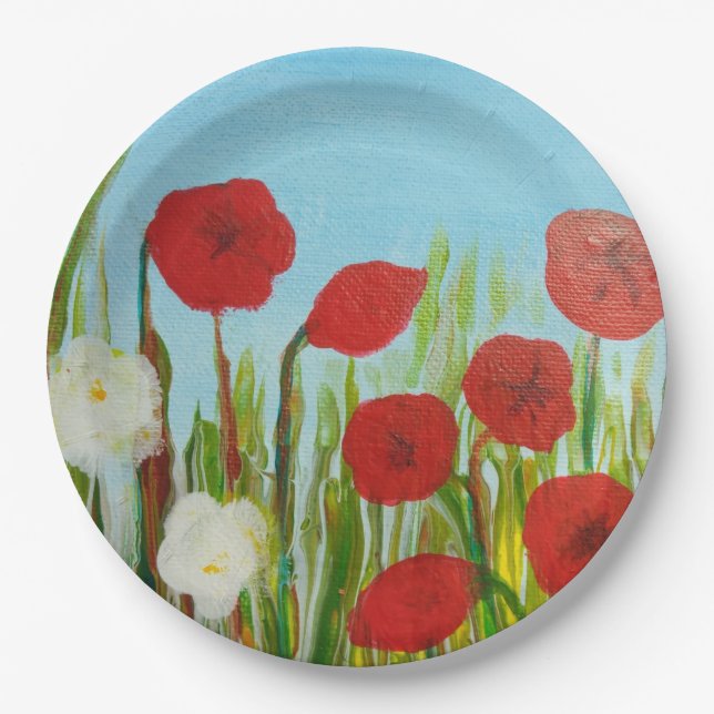 Prato De Papel Cachorros e margaridas (Frente)