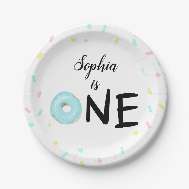 Prato De Papel Caçoa o partido da rosquinha do primeiro (Frente)