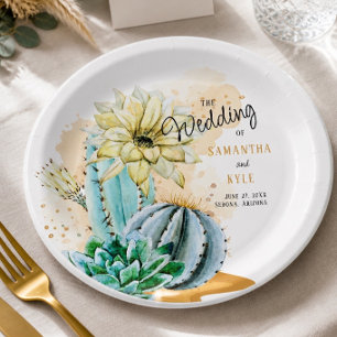 Prato De Papel Cactus Wedding