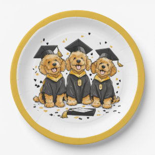 Prato De Papel Cães de Goldendoodle de Graduação