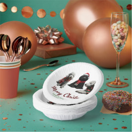 Prato De Papel Cães de Natal Feliz