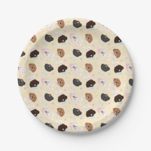 Prato De Papel Cães Maltipoo felzs pascoa