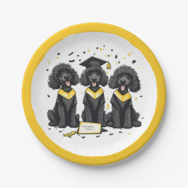 Prato De Papel Cães Poodle Padrão De Graduação