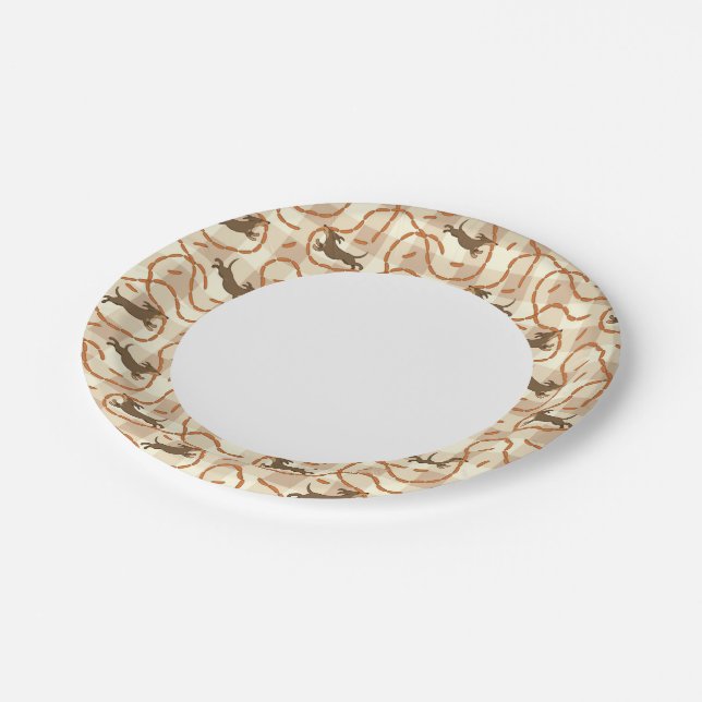 Prato De Papel cães sortudos com antecedentes de salsichas (Inclinado)