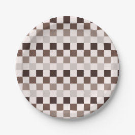 Prato De Papel Cafe Au Lait checkerboard pattern
