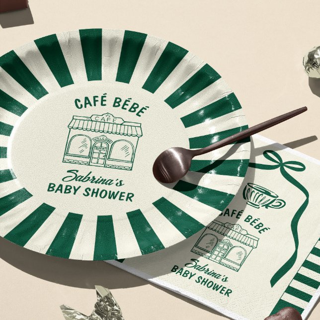 Prato De Papel CAFÉ BÉBÉ CAFÉ VERDE Chás de Bebê (Criador carregado)
