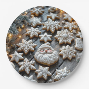 Prato De Papel Café De Açúcar De Natal Em Madeira