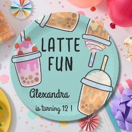 Prato De Papel Café divertido latino chá bobba