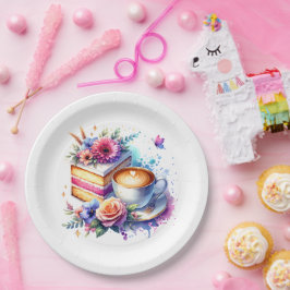 Prato De Papel Café e Bolo | Aniversário do Melhor Amigo