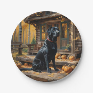 Prato De Papel Café preto Labrador Retriever Log Cabine