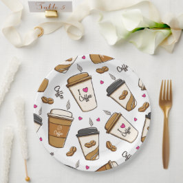 Prato De Papel Cafés, Feijões, Fachos De Café, Lover De Café, Cor