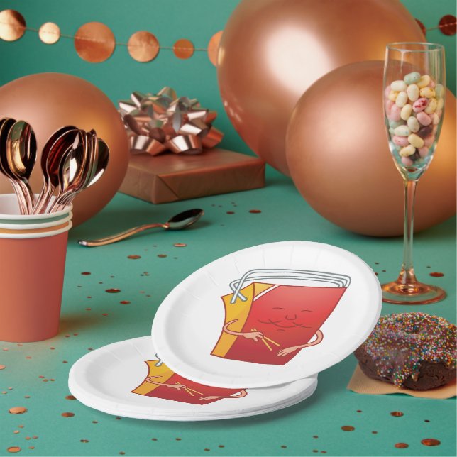 Prato De Papel Caixa de Comida para Levar com Hashis Comida Asiát (Múltiplo)