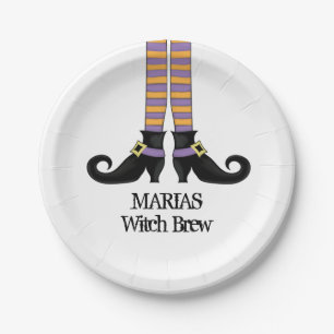 Prato De Papel Calçados de bruxas bonitas e simples