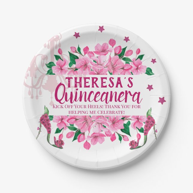 Prato De Papel Calçados de fada de jardim entonados - Lámpara ros (Frente)