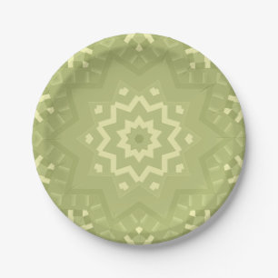 Prato De Papel Caleidoscópio Verde