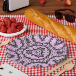 Prato De Papel Caleidoscópio violeta fluido