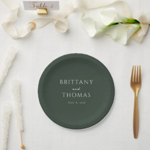 Prato De Papel Caligrafia Minimalista Verde Elegante