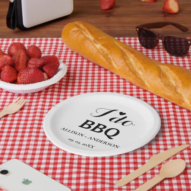 Prato De Papel Caligrafia moderna eu faço chá de panela churrasco (Piquenique)