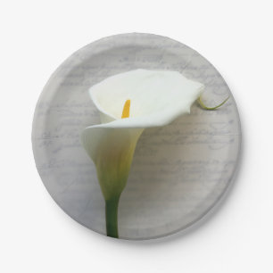 Prato De Papel Calla Lily no script antigo