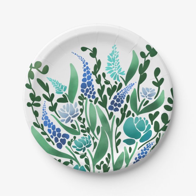 Prato De Papel Calm Abstrato Floral (Frente)