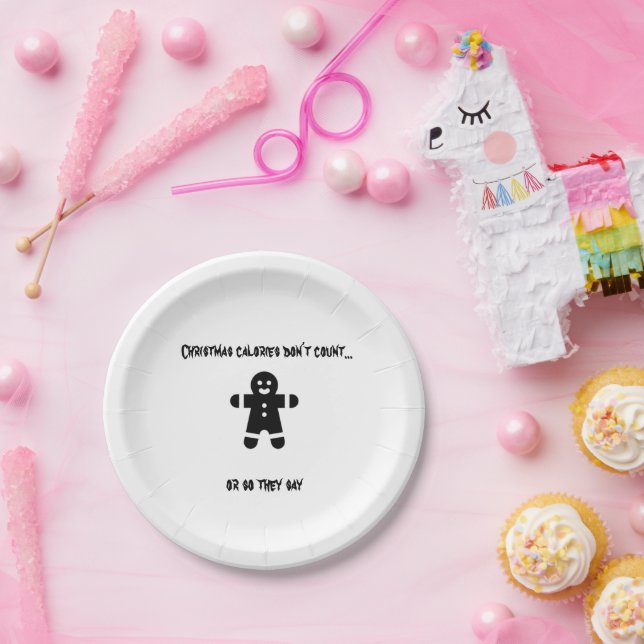 PRATO DE PAPEL CALORIAS DE NATAL NÃO CONTAM (Festa)