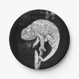 Prato De Papel Camaleão dos animais selvagens